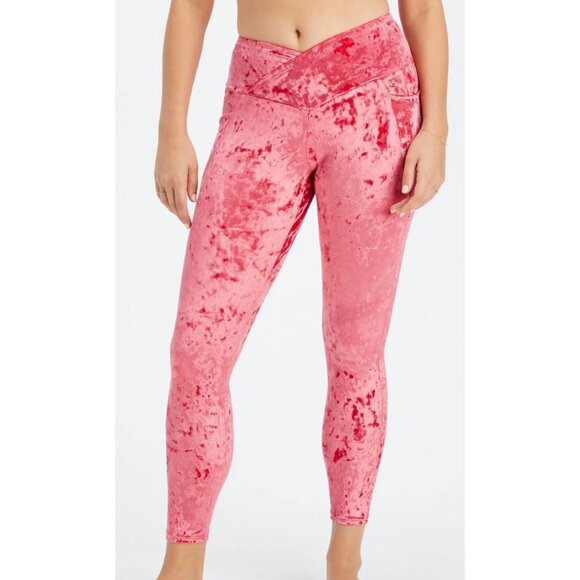 FABLETICS Leggings & Biker Short Bundle of 2 Sz XXS Crushed Velour Red High Rise - Picture 3 of 7